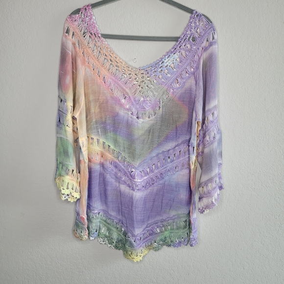 Soft surroundings tie dye multi color top size M - Picture 3 of 6